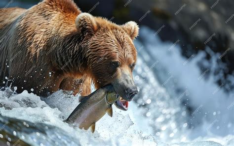 Grizzly bear's amazing salmon catching techniques .
